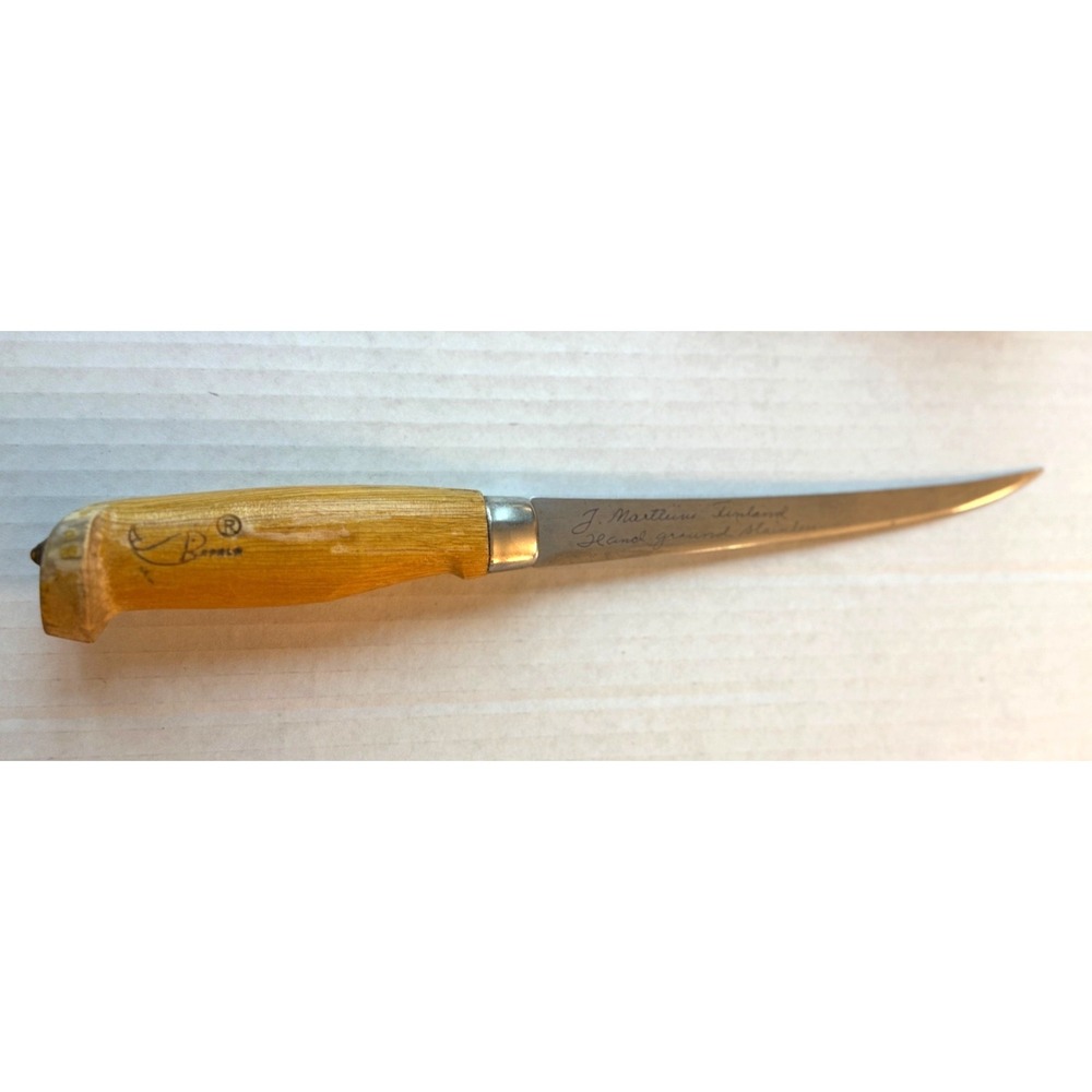 Vintage Rapala Fish Fillet Knife J Marttiini Finland 6" Blade Wood Handle